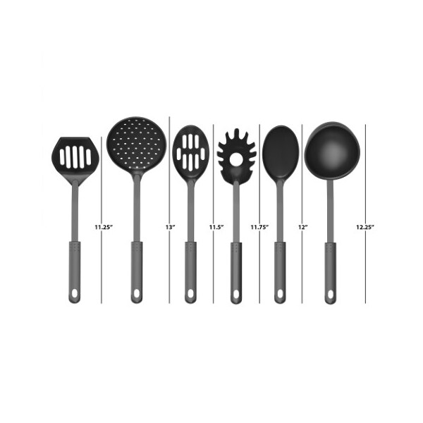 6-piece Kitchen Utensil And Gadget Set Includes Plastic Spatula And Spoons Essentials